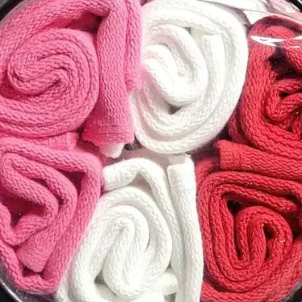 Juicy Couture Washcloths 6 Set 12”X12” W/H Pink Red White with reuse-able bag